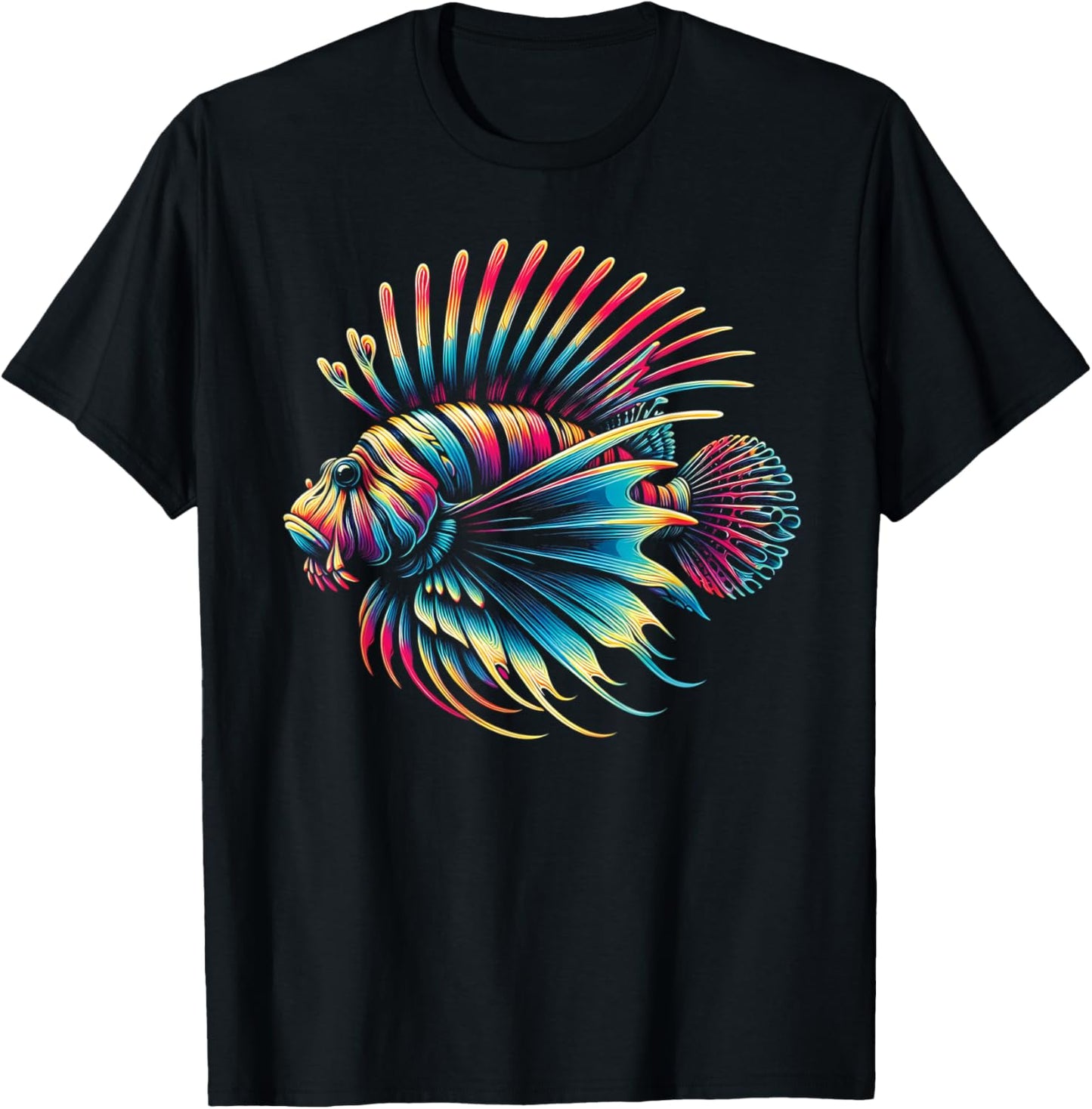 Lionfish Watercolor Art Lion Fish Lover T-Shirt - T-Shirt | Black