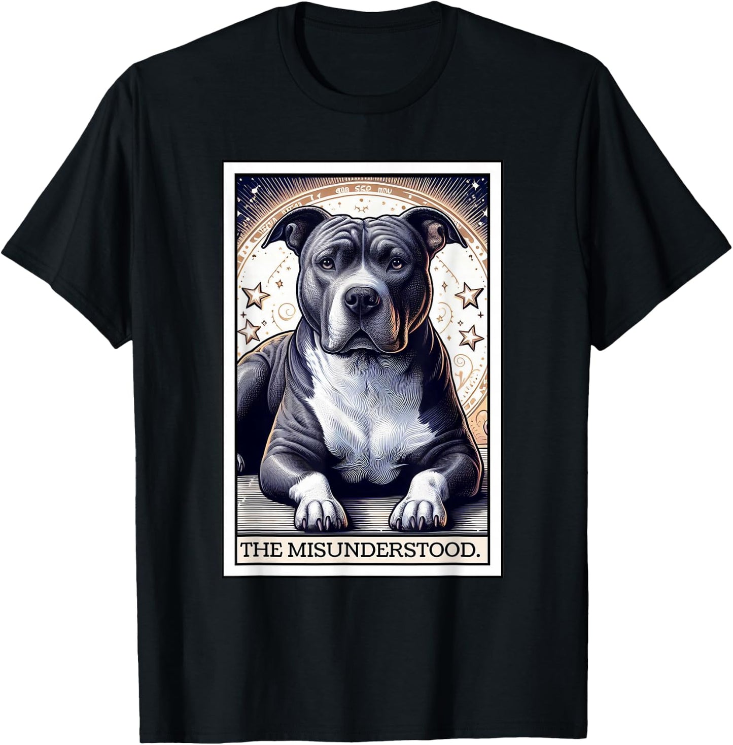 Pitbull Tarot Card Women Men Pitbull Lover Pittie Dog Mom T-Shirt - T-Shirt | Black