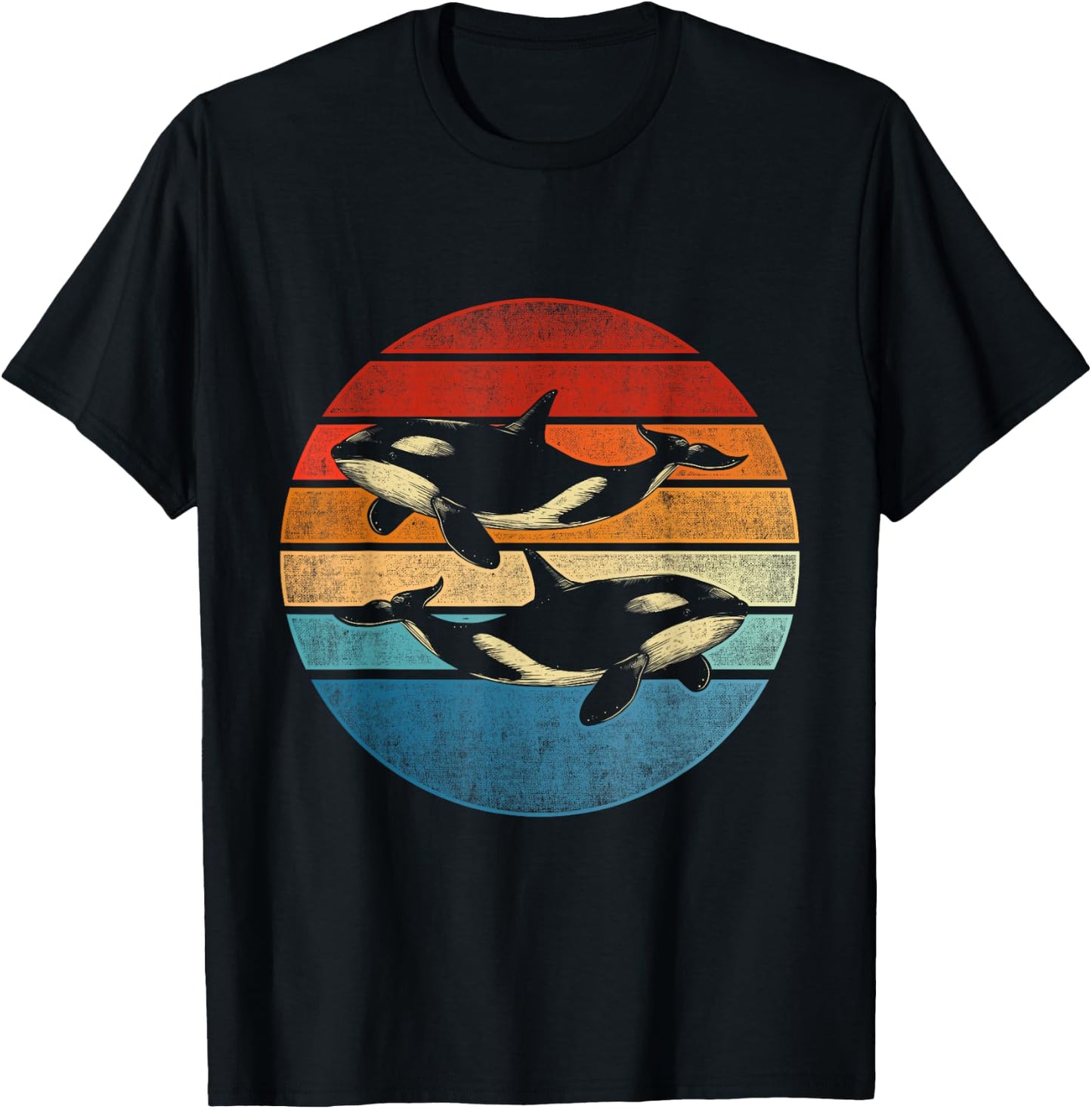 Retro Killer Whale T-Shirt - T-Shirt | Black