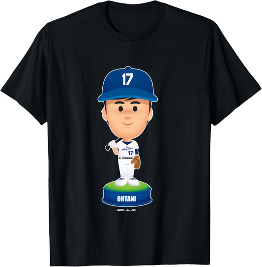 Shohei Ohtani Los Angeles Baseball Bobblehead MLBPA T-Shirt - T-Shirt | Black