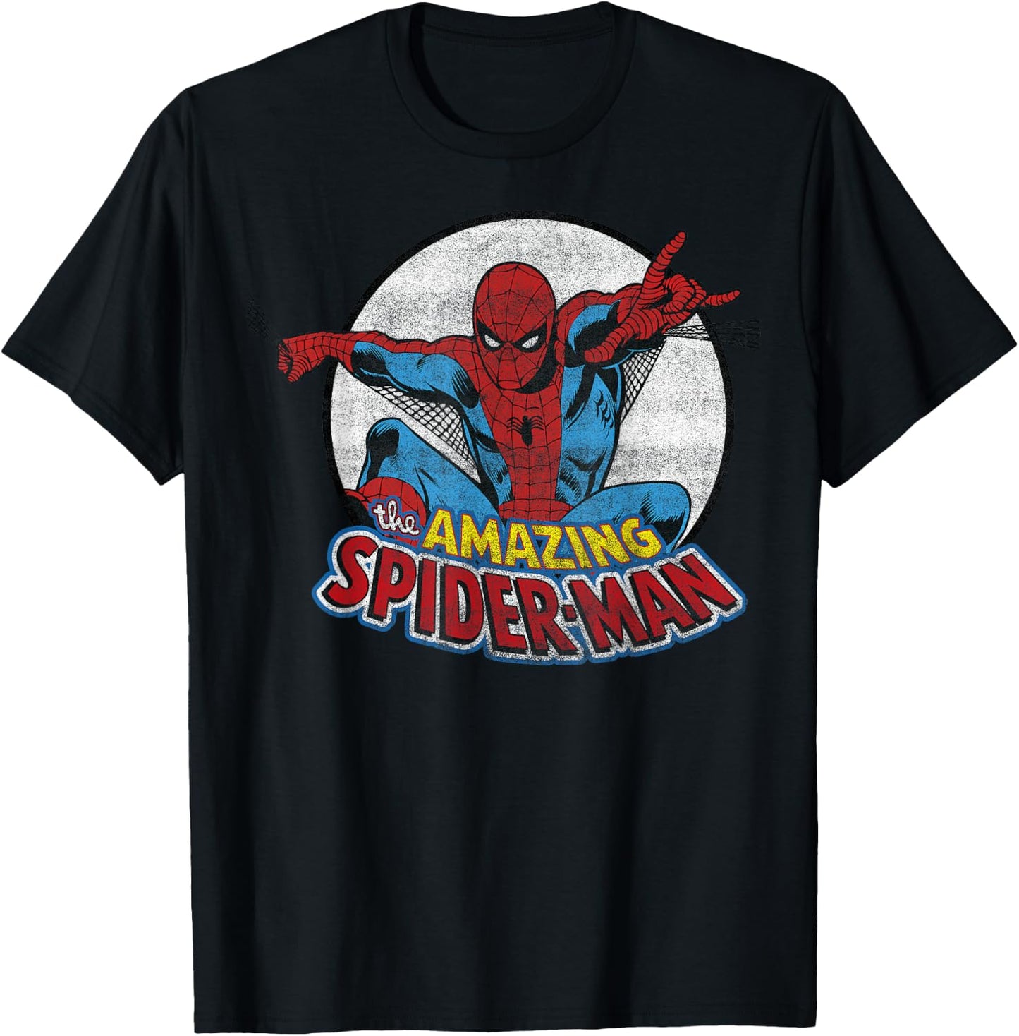 Marvel Amazing Spider-Man Vintage Circle Portrait Logo T-Shirt - T-Shirt | Black