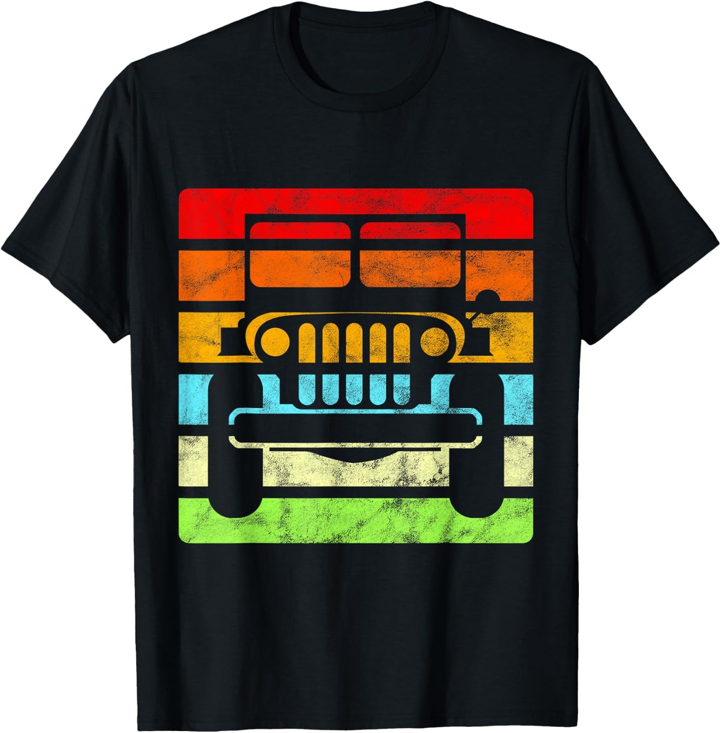 Off Road 4X4 Vintage Retro 70s Sunset Off Road Gift T-Shirt - T-Shirt | Black
