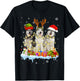 Cute Alaskan Malamute Santa Hat Christmas Light Xmas T-Shirt - T-Shirt | Black