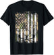 Camo American Flag Golf Vintage Golfing Patriotic Golfer Dad T-Shirt - T-Shirt | Black