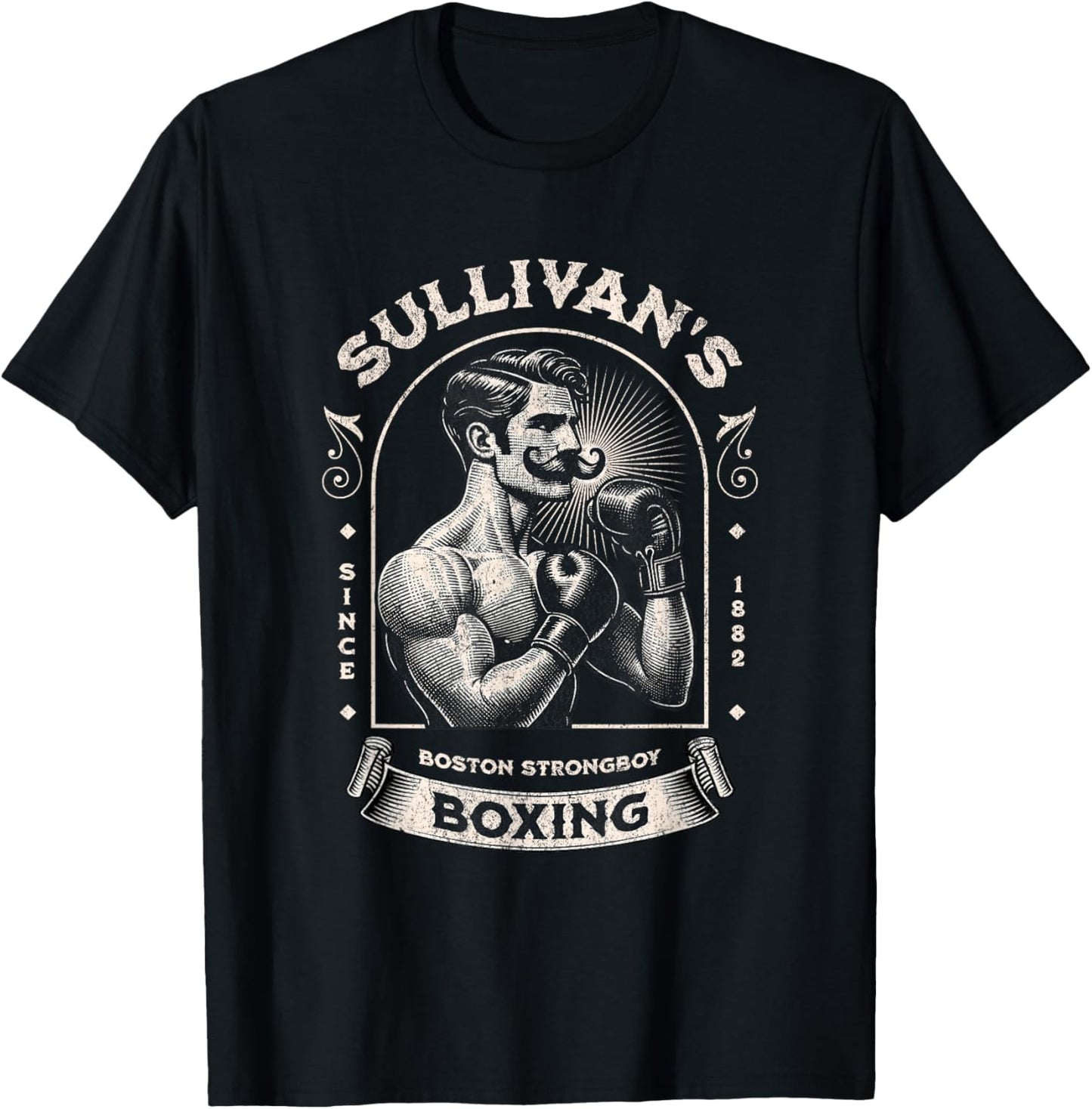 Vintage Boston Strongboy Boxing T-Shirt - T-Shirt | Black