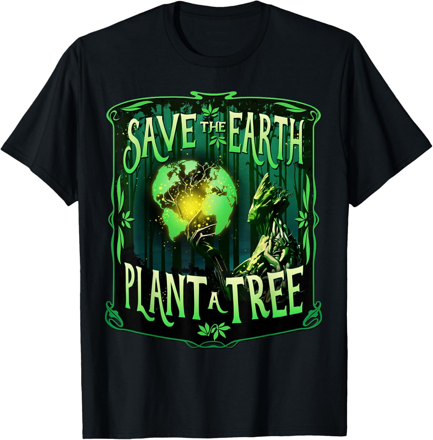 Marvel Earth Day Groot Save The Earth Plant A Tree T-Shirt - T-Shirt | Black
