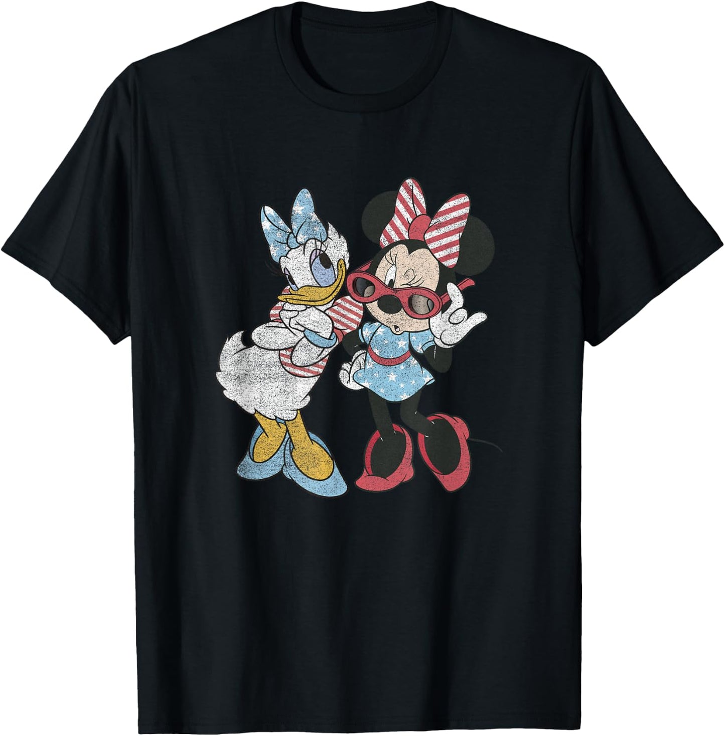 Disney Mickey & Friends Vintage 4th of July Minnie & Daisy T-Shirt - T-Shirt | Black