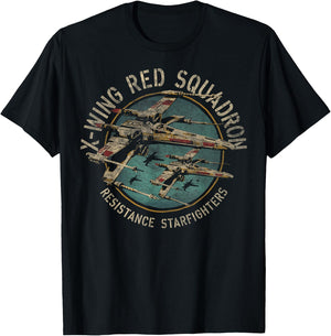 Star Wars X-Wing Squadron Faded Portrait T-Shirt - T-Shirt | Black