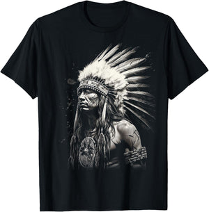 Native American Indian Design Warrior Native American T-Shirt - T-Shirt | Black