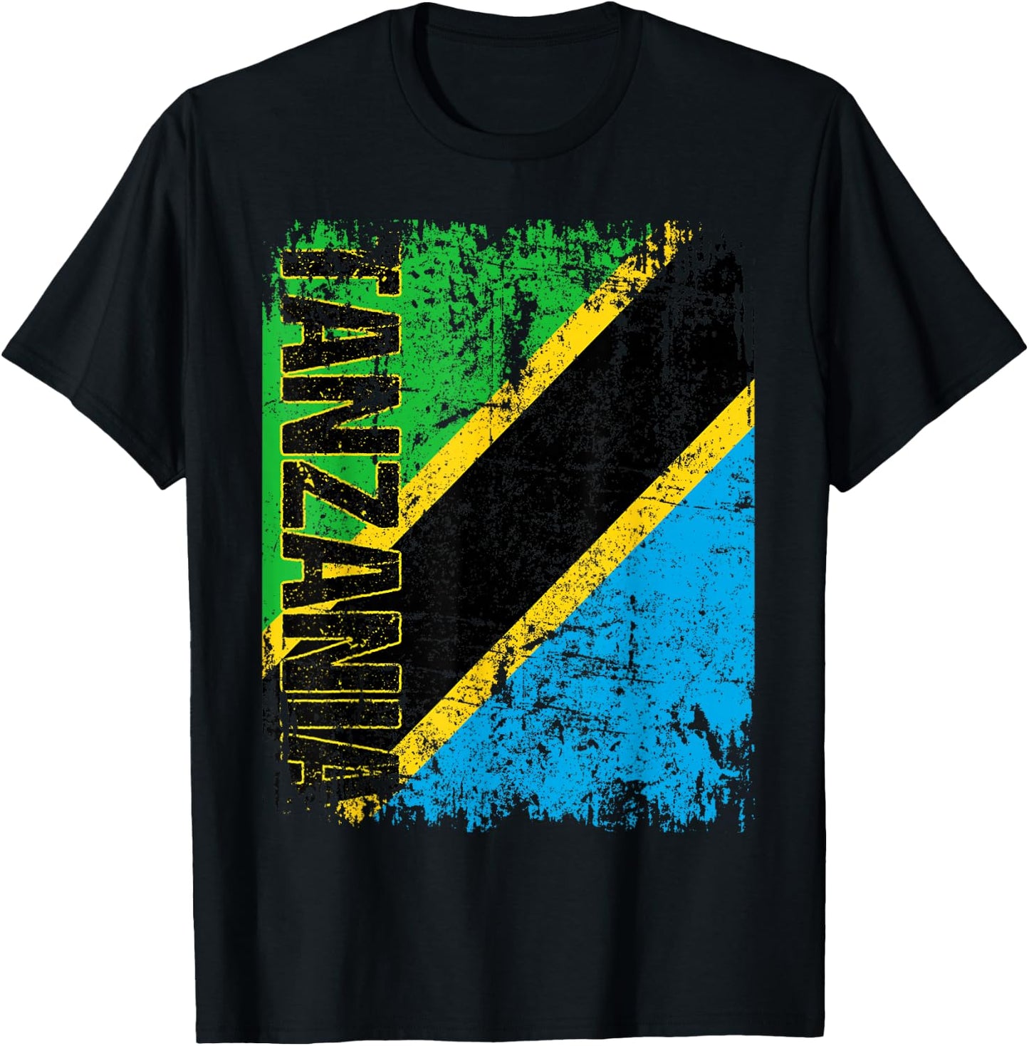 TANZANIA Flag Vintage Distressed TANZANIA T-Shirt - T-Shirt | Black