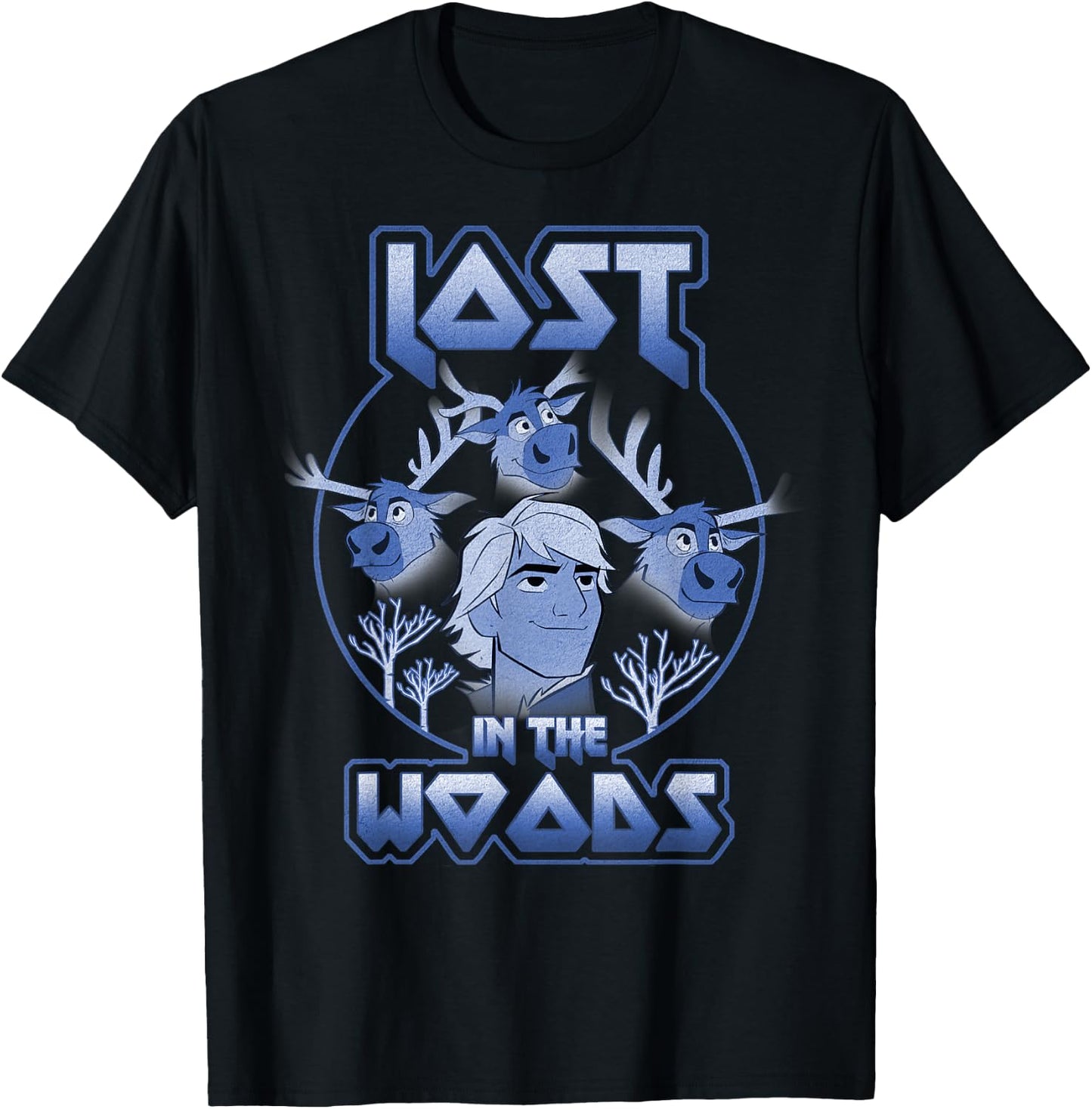 Disney Frozen 2 Kristoff & Sven Lost in The Woods T-Shirt - T-Shirt | Black