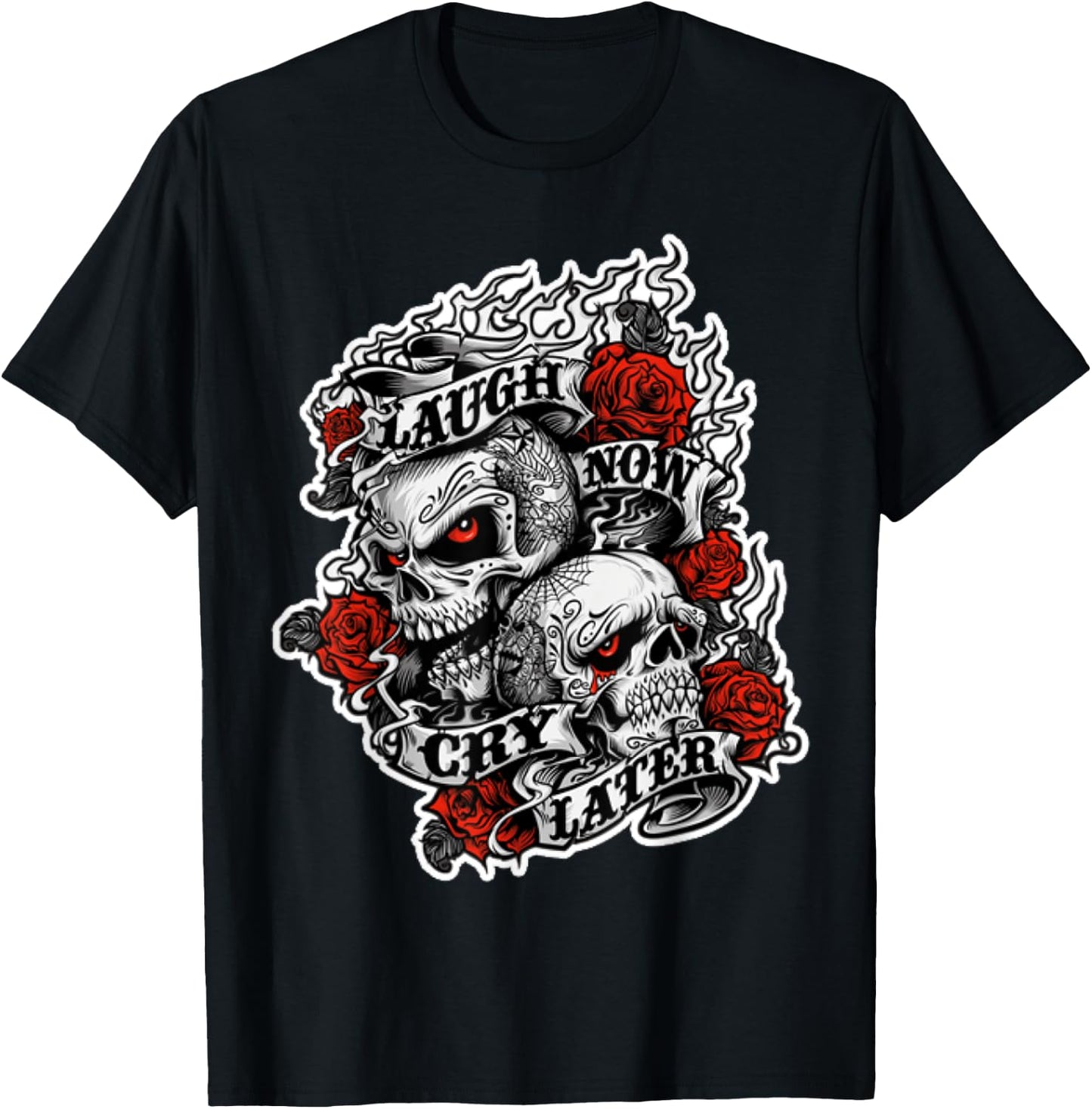 Laugh Now - Cry Later - Wild Biker T-Shirt - T-Shirt | Black