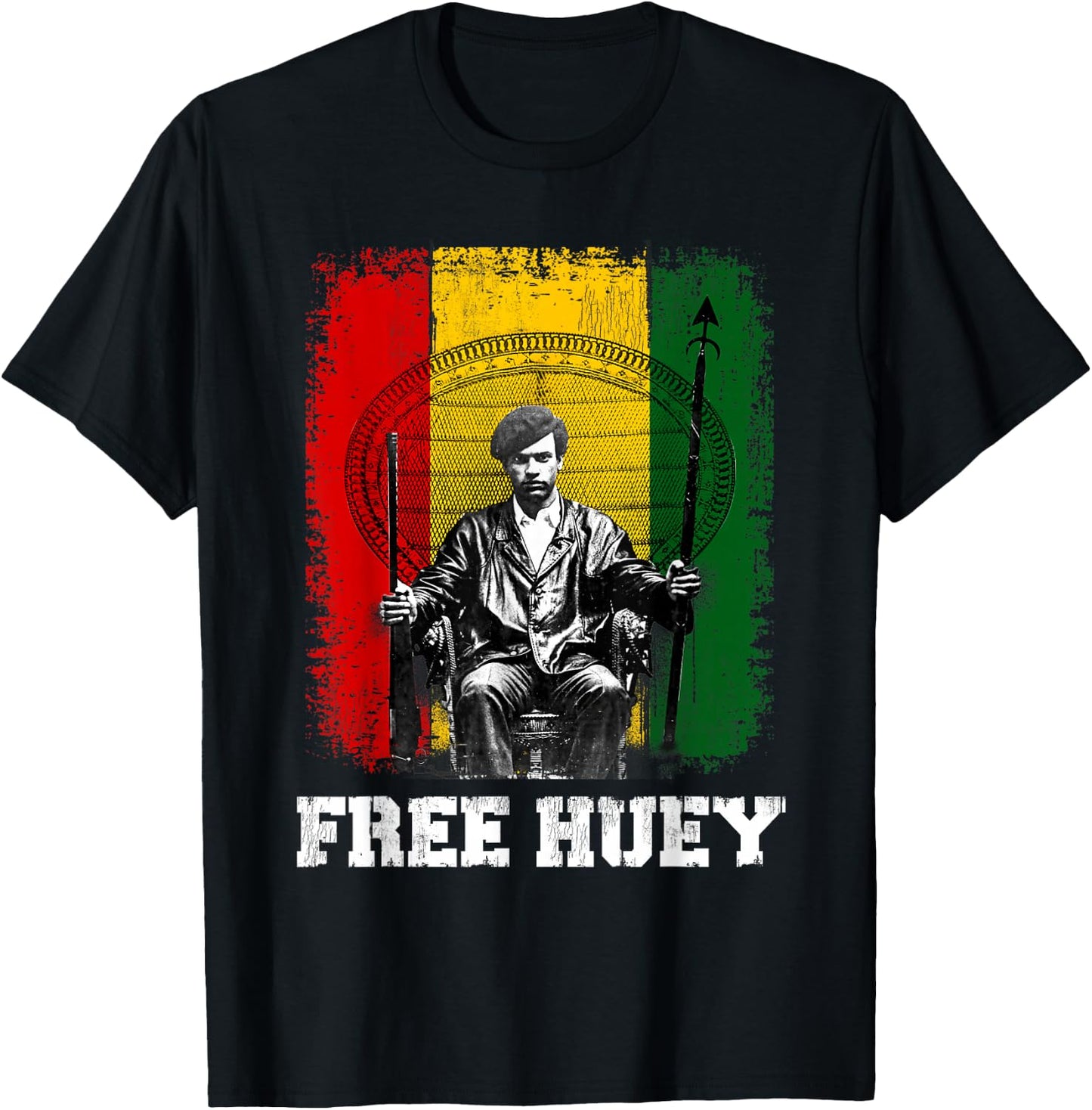 Free Huey - Black History & African Roots Afro Empowerment T-Shirt - T-Shirt | Black