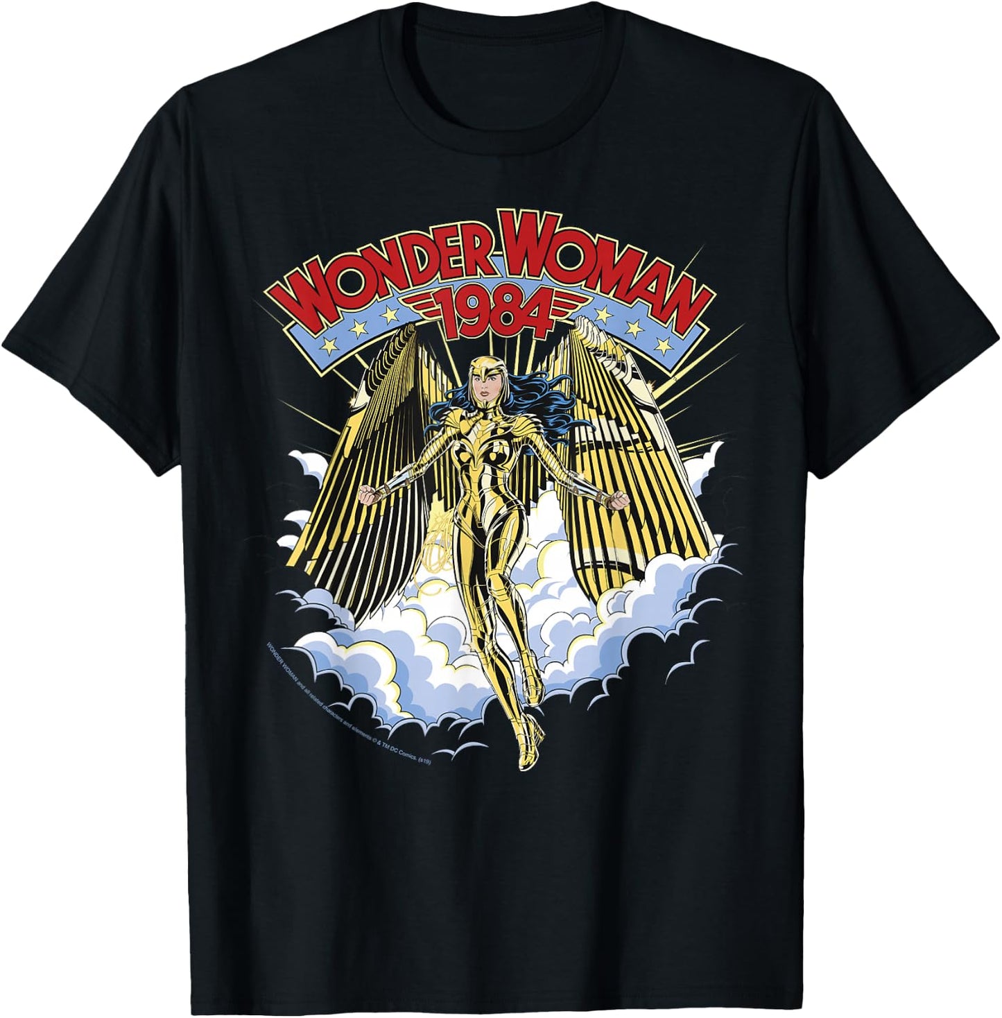 DC Comics Wonder Woman 1984 Gold Suit Clouds Portrait T-Shirt - T-Shirt | Black