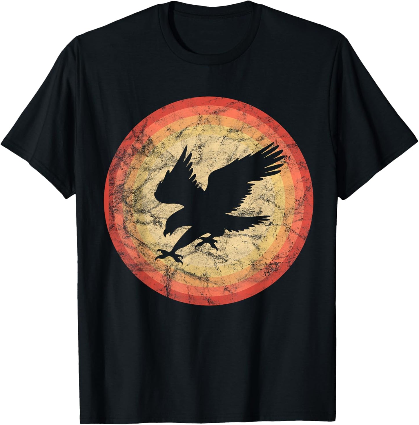 Vintage Retro Hawk Bird Sunset T-Shirt - T-Shirt | Black