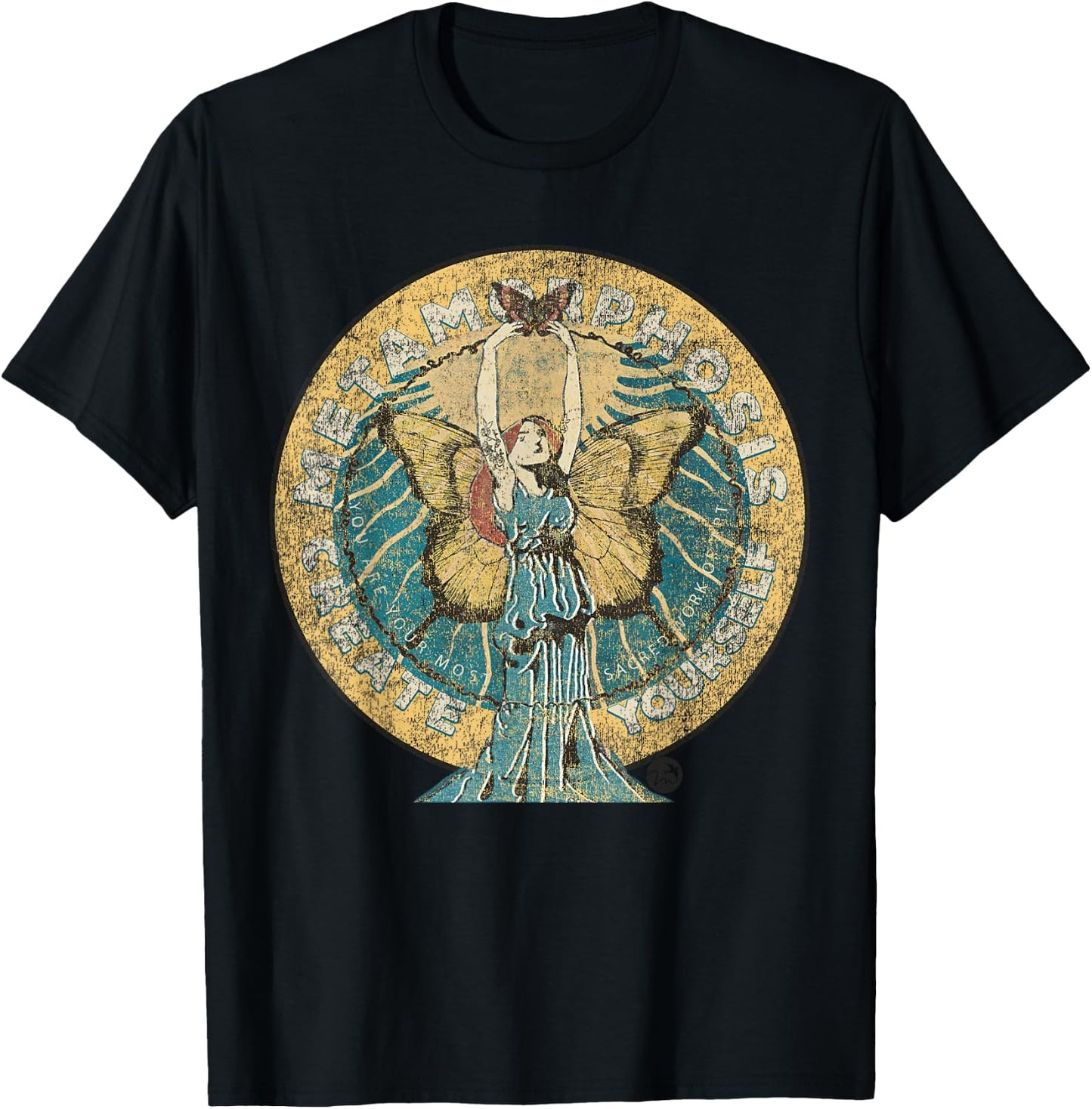 Metamorphosis - Butterfly - Create Yourself - Inspirational T-Shirt - T-Shirt | Black