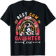 Best Cow Daughter Ever Mother's Day Flowers Rainbow Farm T-Shirt - T-Shirt | Black