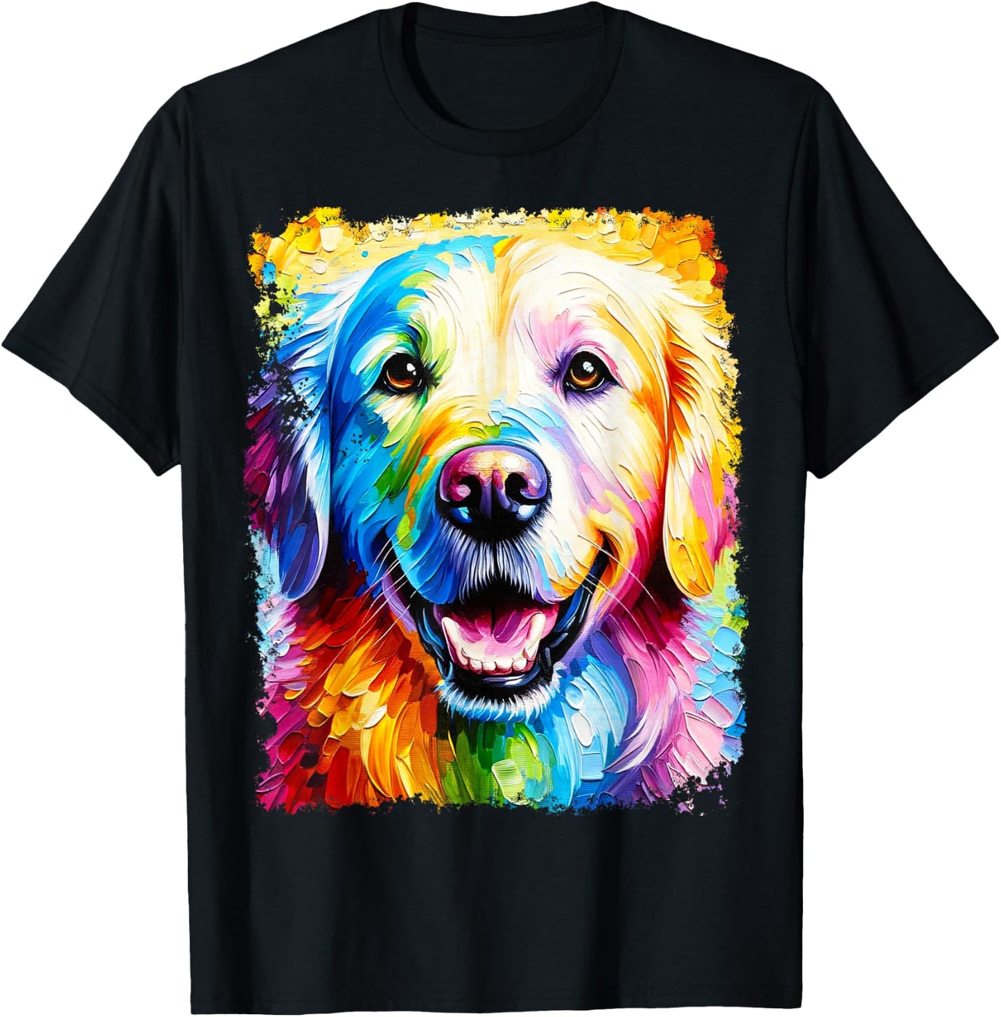 Rainbow Golden Retriever T-Shirt - T-Shirt | Black