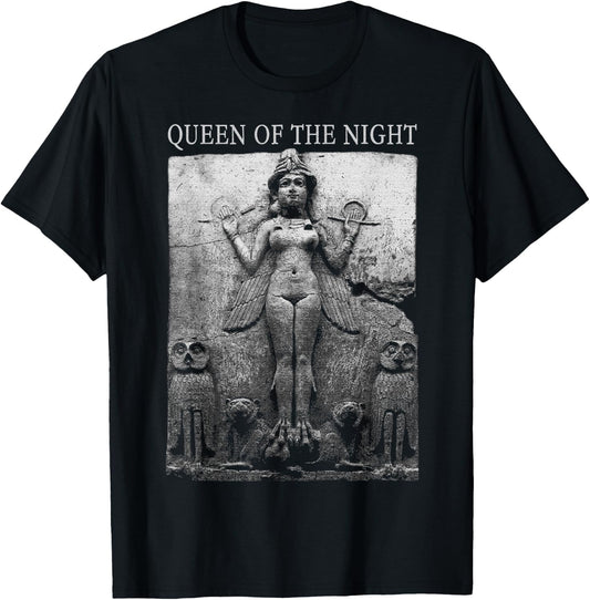 Lilith Inanna Queen of the Night Ishtar Ereshkigal Sumerian T-Shirt - T-Shirt | Black
