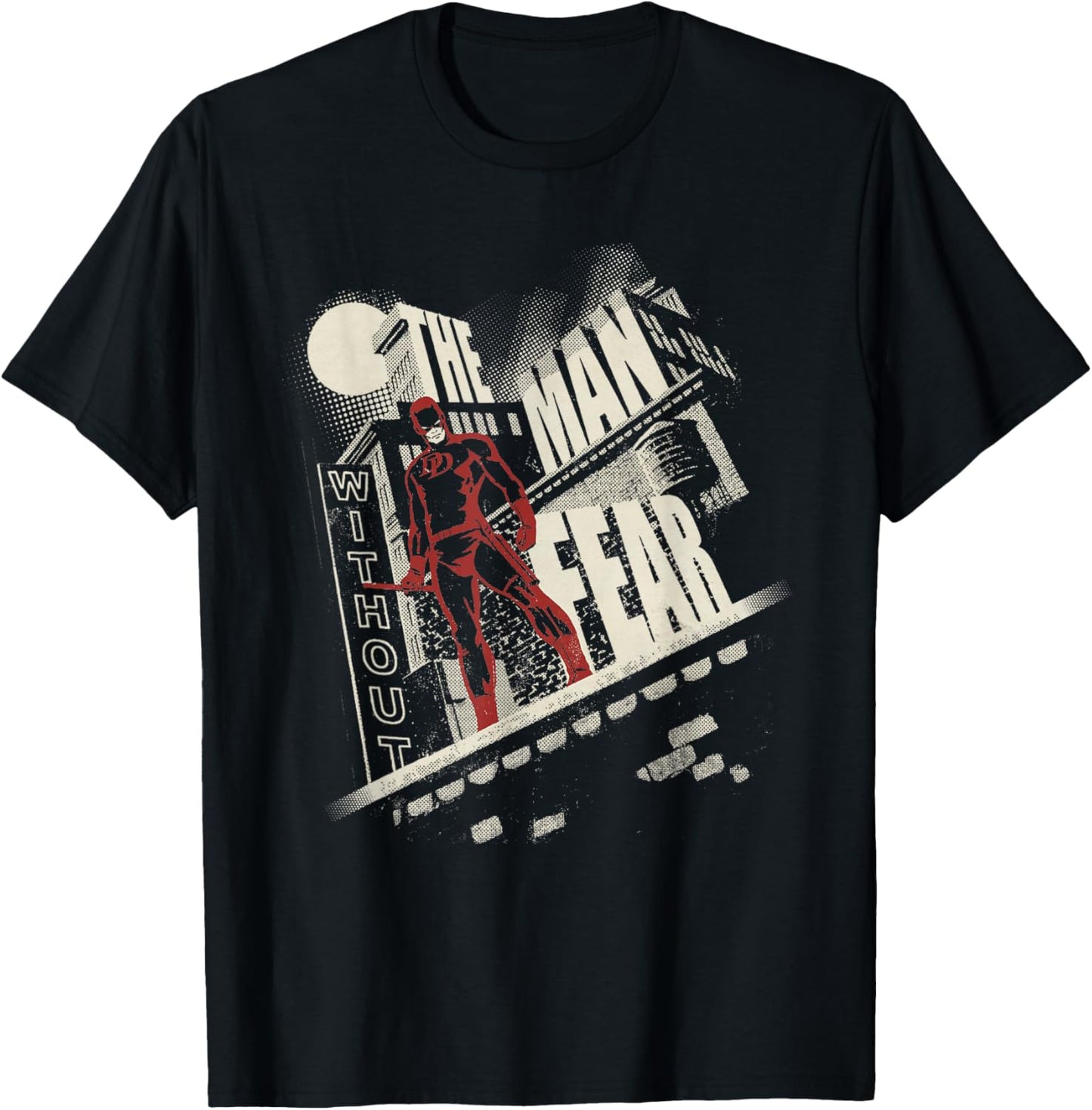 Marvel Daredevil The Man Without Fear Night Rooftop Noir T-Shirt - T-Shirt | Black