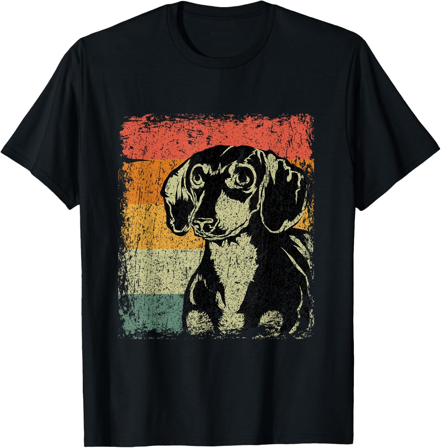 Retro Doxie Wiener Dog Gift Vintage Dachshund Men Women Kids T-Shirt - T-Shirt | Black