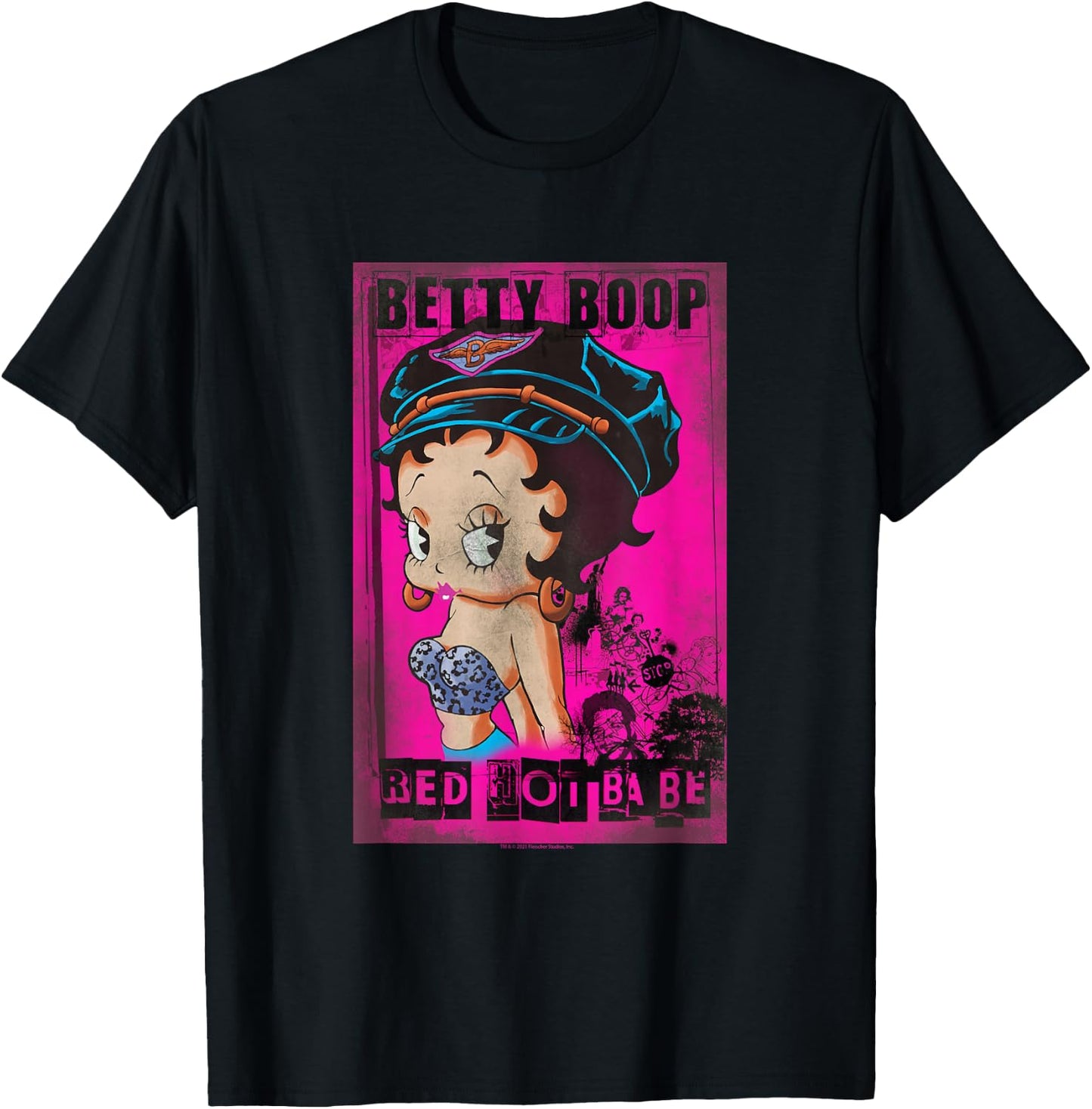 Betty Boop Red Hot Biker Betty T-Shirt - T-Shirt | Black