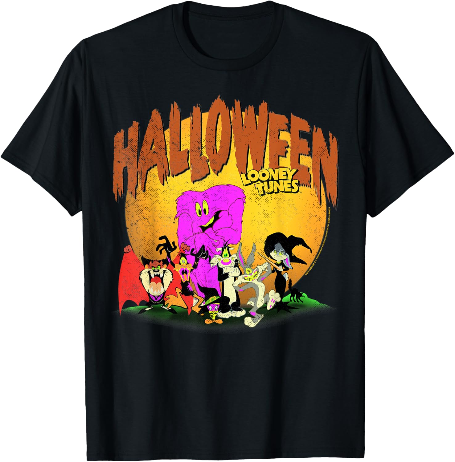 Looney Tunes Halloween Night Group Shot T-Shirt - T-Shirt | Black