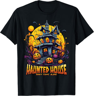 Haunted House Don't Come Alone - Scary Moonlit Pumpkins Kids T-Shirt - T-Shirt | Black