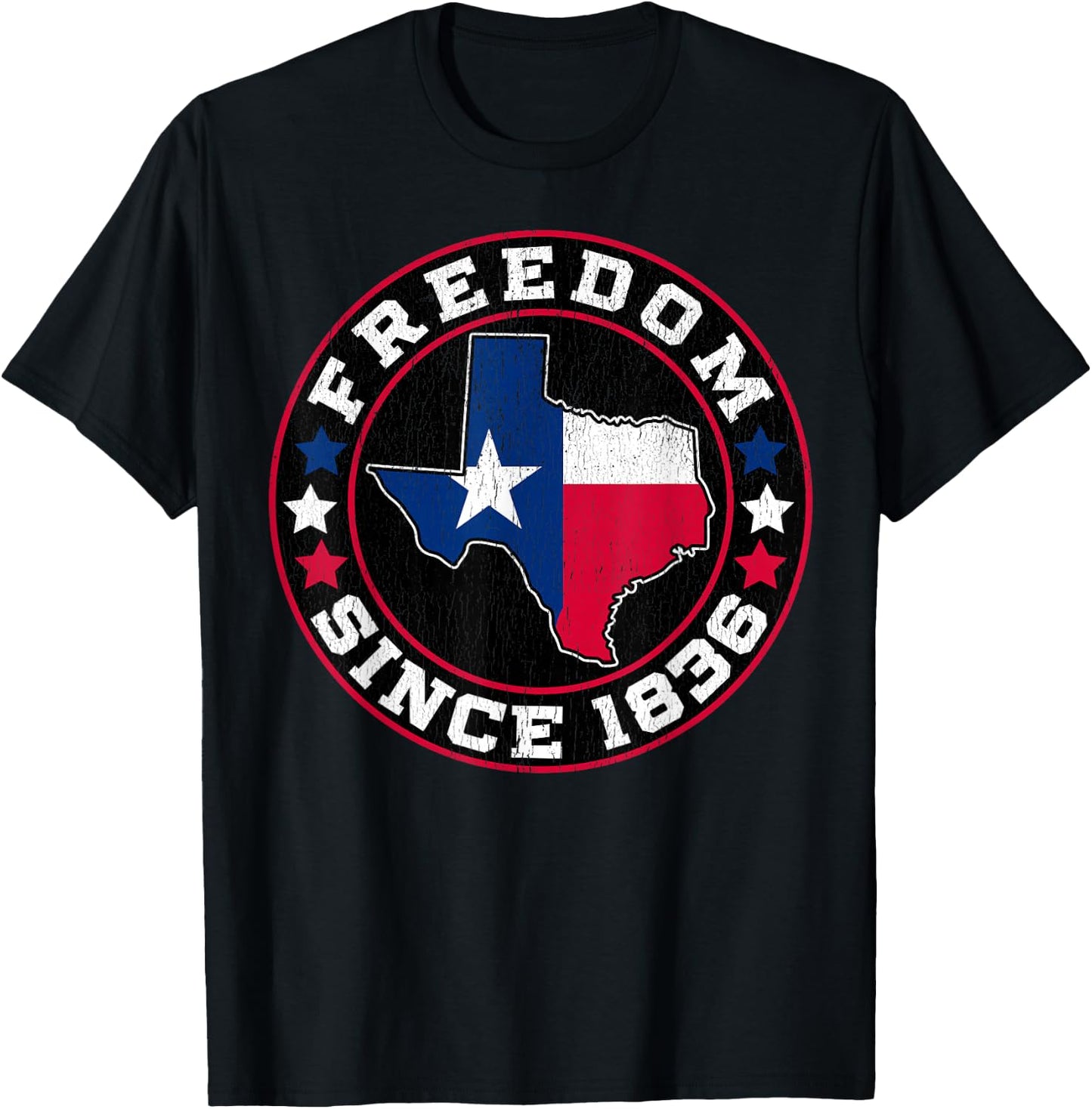 Freedom Since 1836 Texas Independence Day T-Shirt - T-Shirt | Black