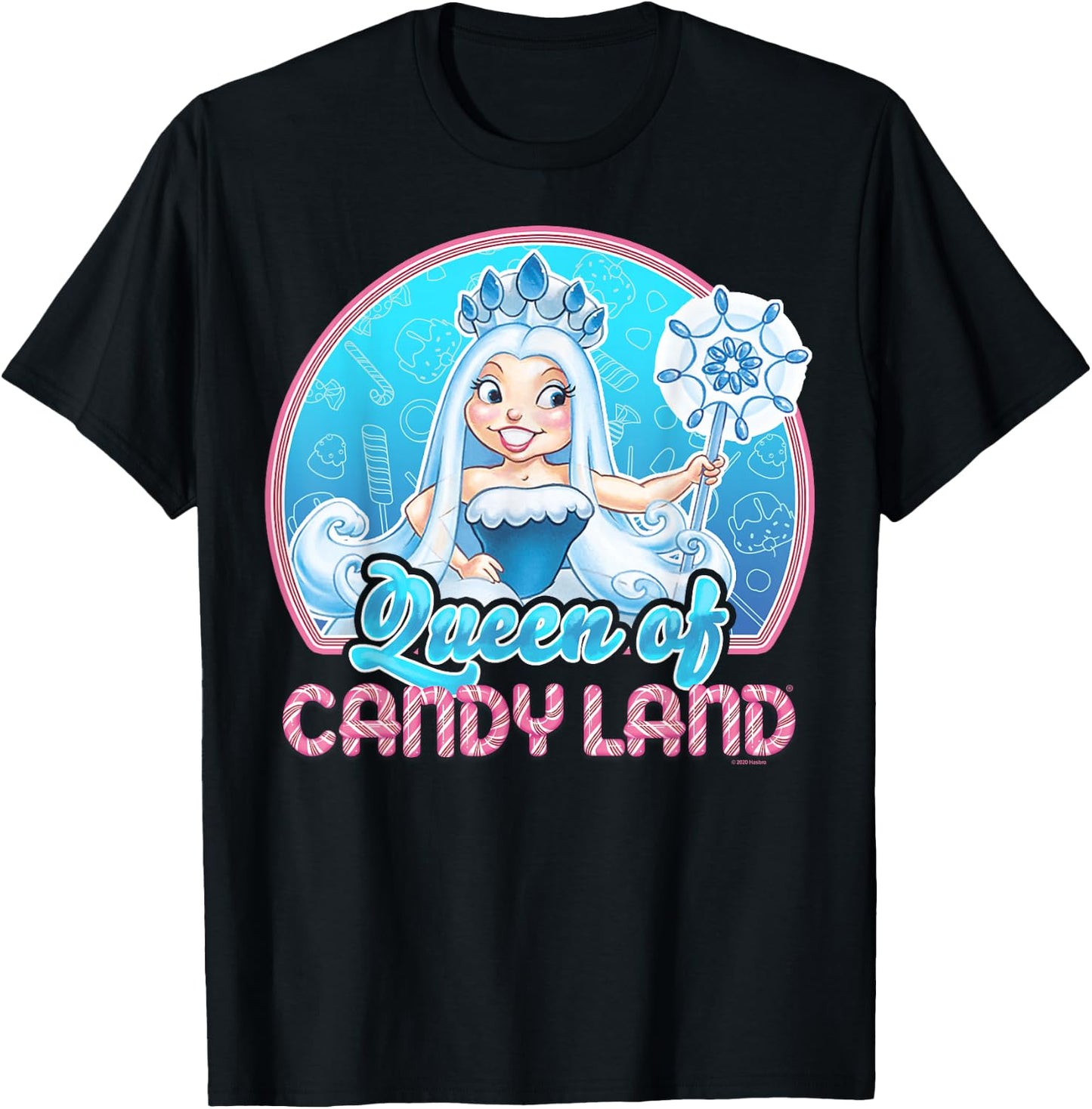Candy Land Queen of Candy Land Portrait Small T-Shirt - T-Shirt | Black