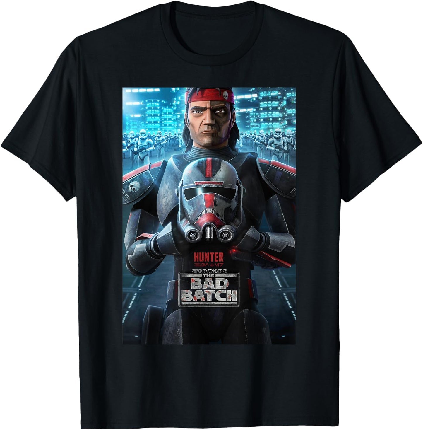 Star Wars: The Bad Batch Hunter Poster T-Shirt - T-Shirt | Black