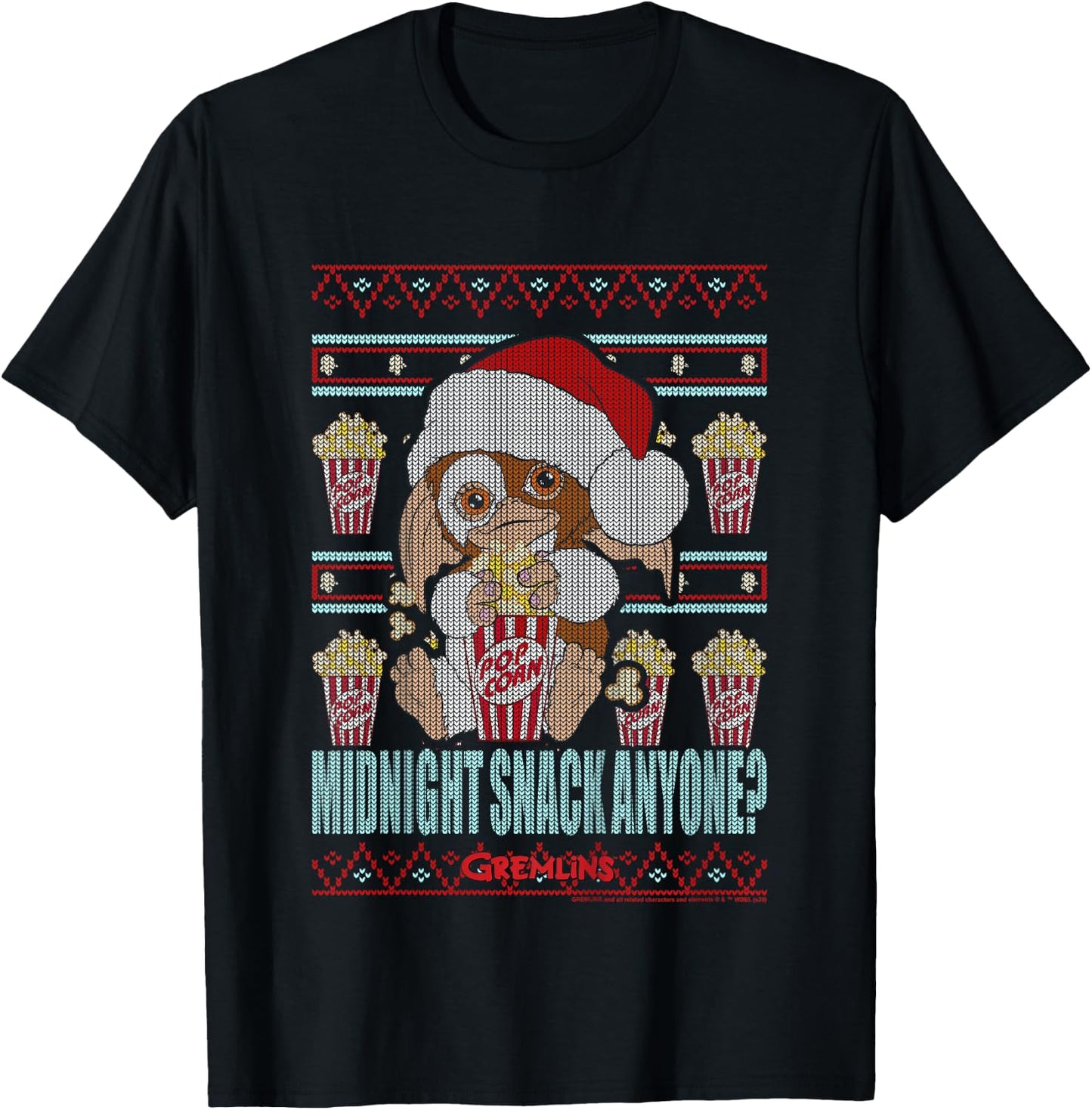 Kids Gremlins Christmas Midnight Snack Anyone Ugly Sweater T-Shirt - T-Shirt | Black