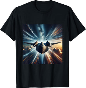 SR 71 Blackbird Fighter Jet Military Aircraft T-Shirt - T-Shirt | Black