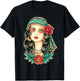 Pretty Girl Gypsy Fortune Teller Traditional Tattoo Flash T-Shirt - T-Shirt | Black