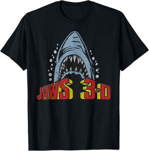 Jaws Retro 3D Poster T-Shirt - T-Shirt | Black