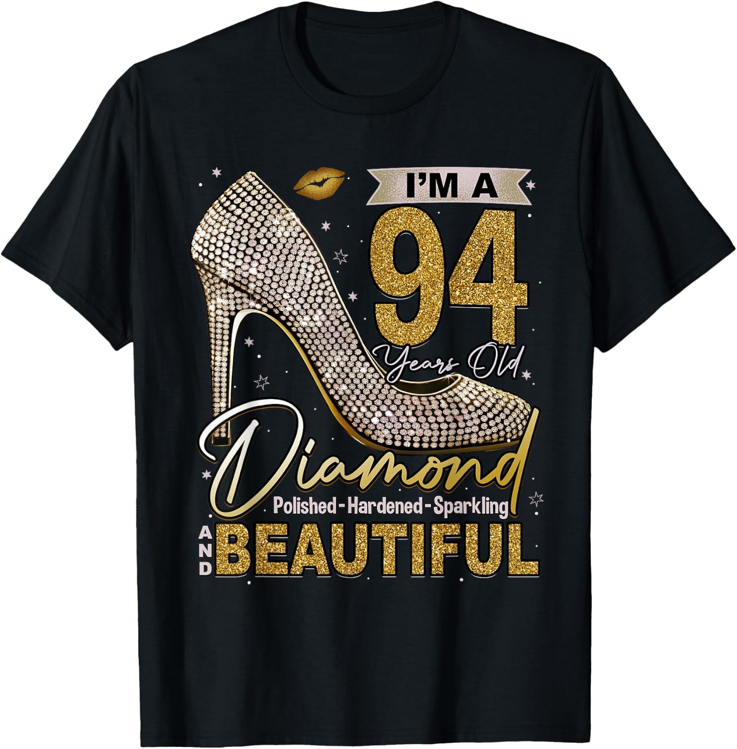 I'm A 94 Years Old Diamond, 94 and Fabulous 94th Birthday T-Shirt - T-Shirt | Black