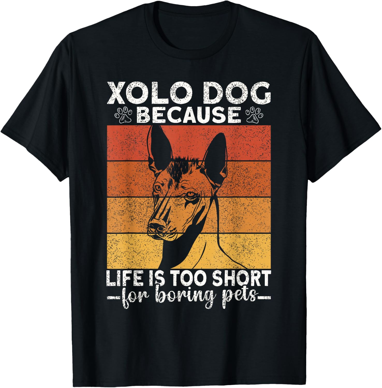 Xolo Dog Mexican Hairless Coated Lover Puppy Xoloitzcuintli T-Shirt - T-Shirt | Black