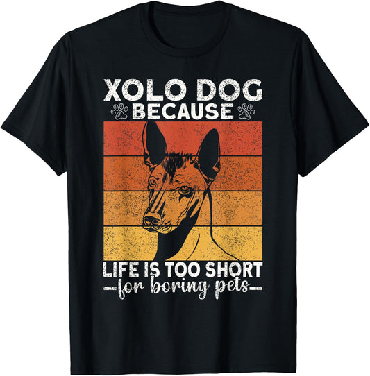 Xolo Dog Mexican Hairless Coated Lover Puppy Xoloitzcuintli T-Shirt - T-Shirt | Black