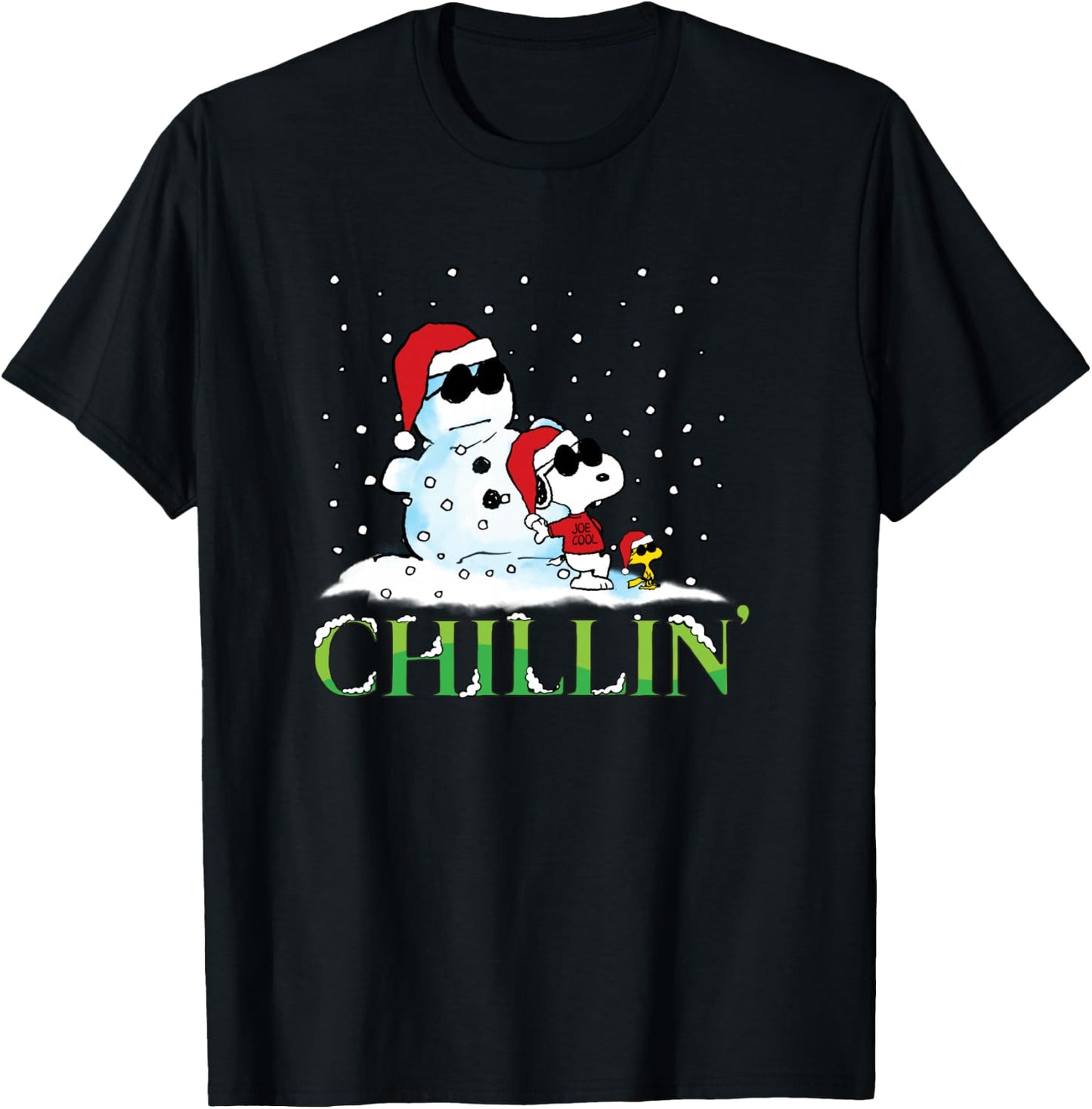 Peanuts Holiday Snoopy Chillin T-Shirt - T-Shirt | Black