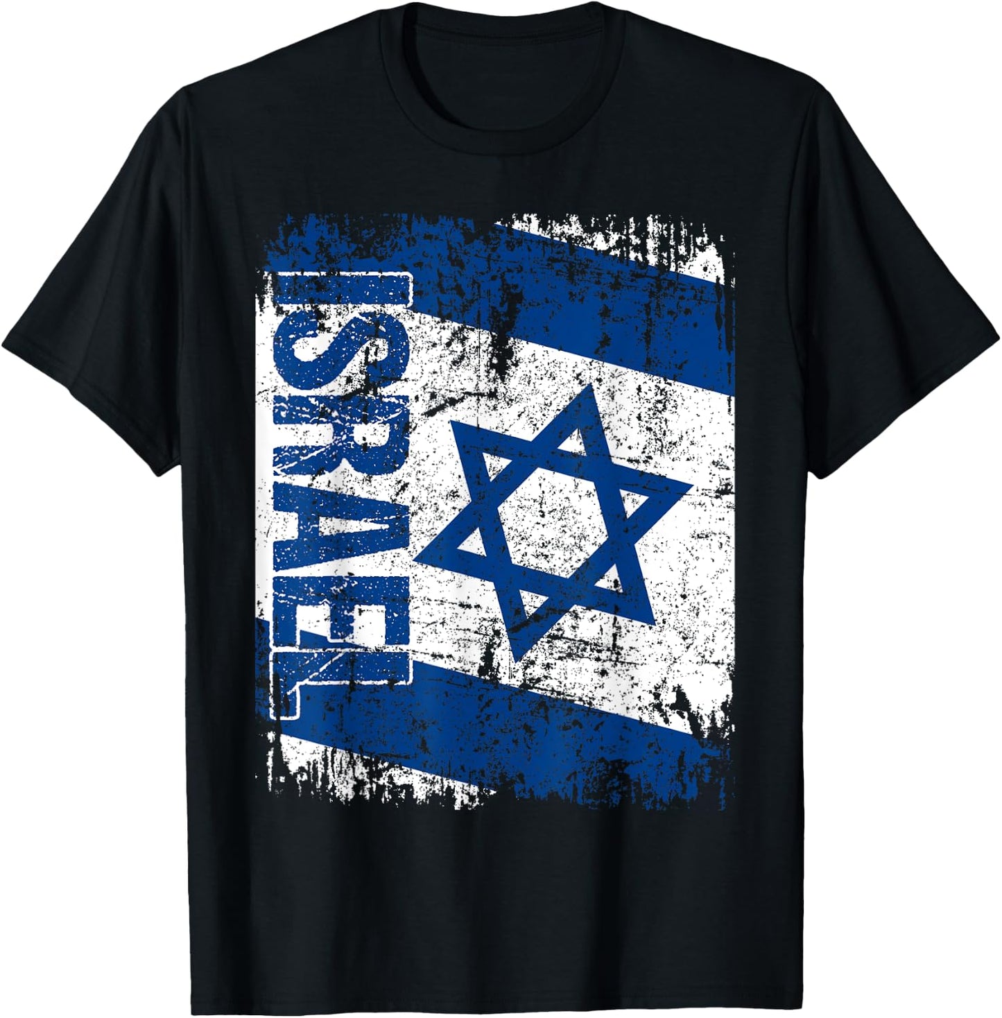 ISRAEL Flag Vintage Distressed ISRAEL T-Shirt - T-Shirt | Black