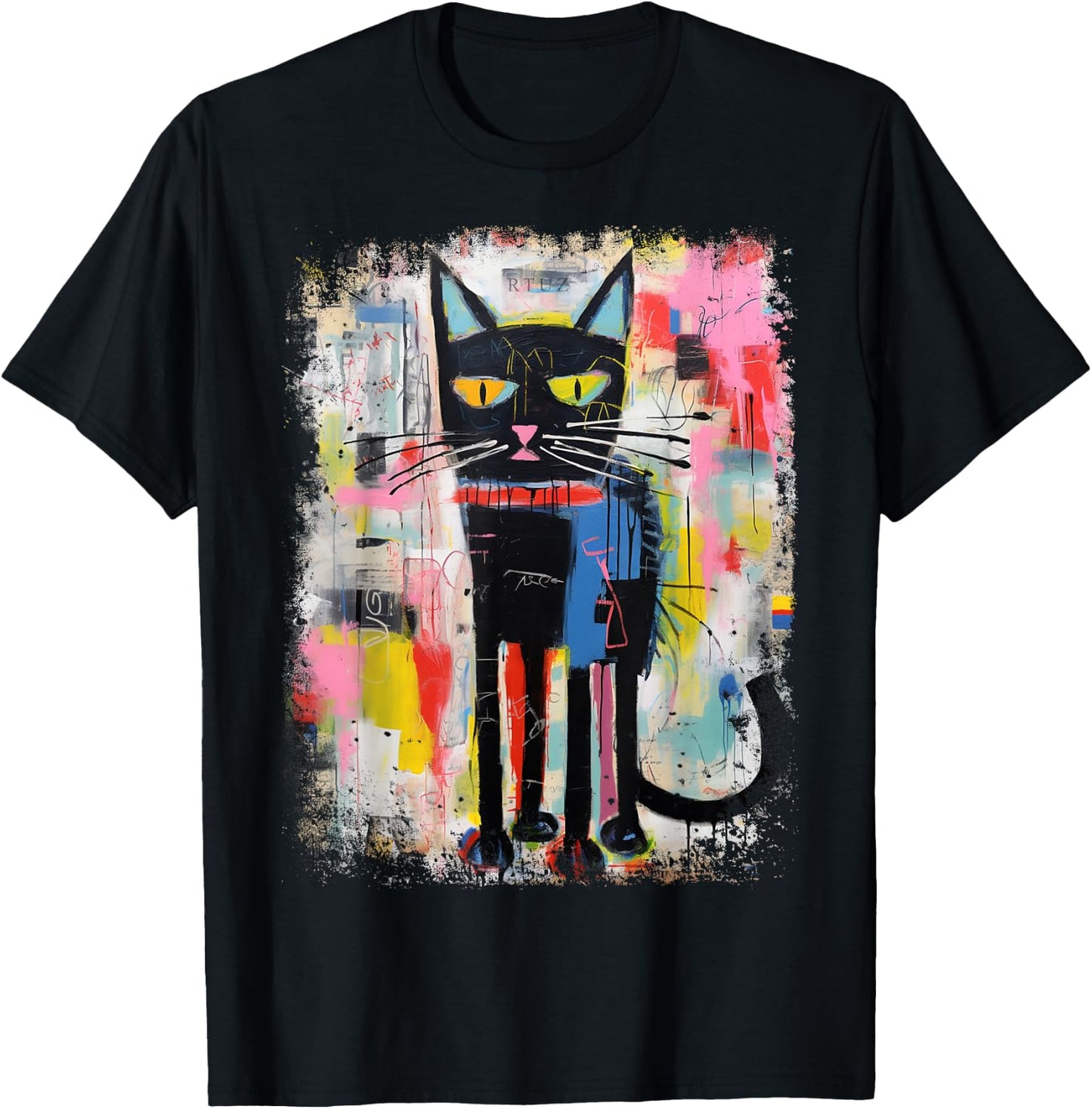 Hip Hop Cat Y2K Vintage Hipster Retro Edgy Streetwear Cat T-Shirt - T-Shirt | Black