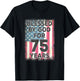 Blessed By God For 75 Years American USA Flag 75th Birthday T-Shirt - T-Shirt | Black