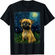 Brussels Griffon Dog Starry Night Painting T-Shirt - T-Shirt | Black