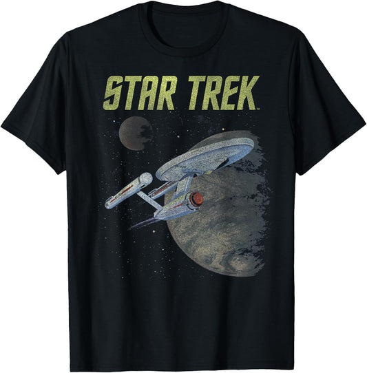 Star Trek: The Original Series Vintage Enterprise Poster T-Shirt - T-Shirt | Black