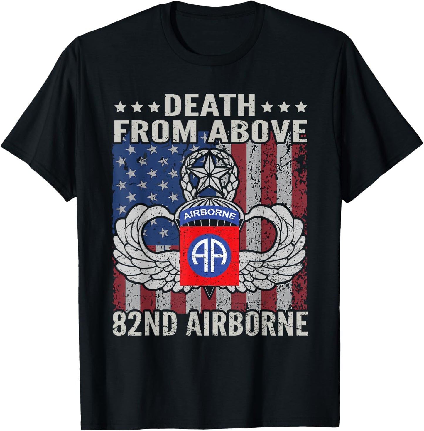 Death From Above 82nd Airborne Division Veteran T-Shirt - T-Shirt | Black
