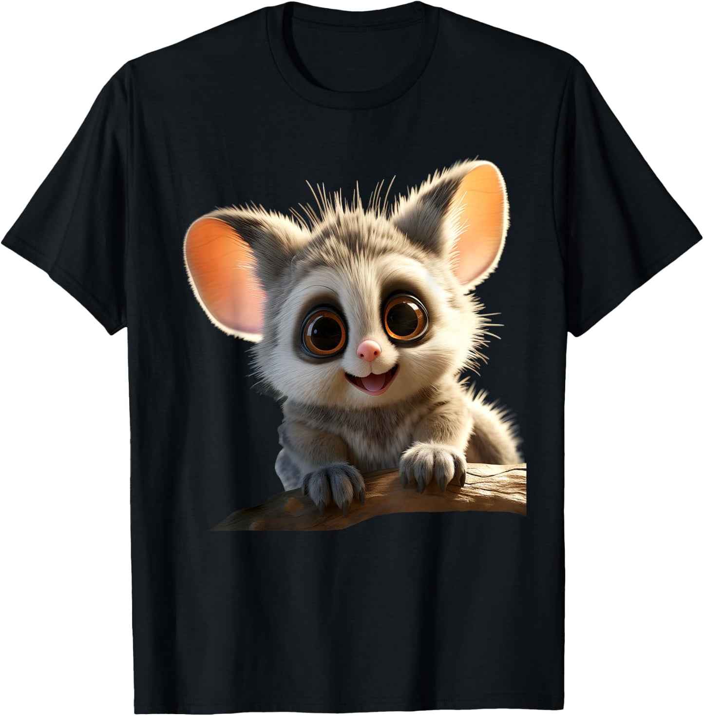 Galago Bush Baby Galagos Nagapies Monkey Ape Cute Galago T-Shirt - T-Shirt | Black