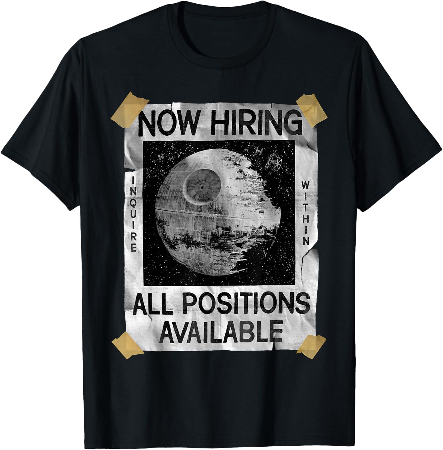 Star Wars Now Hiring On The Death Star T-Shirt - T-Shirt | Black
