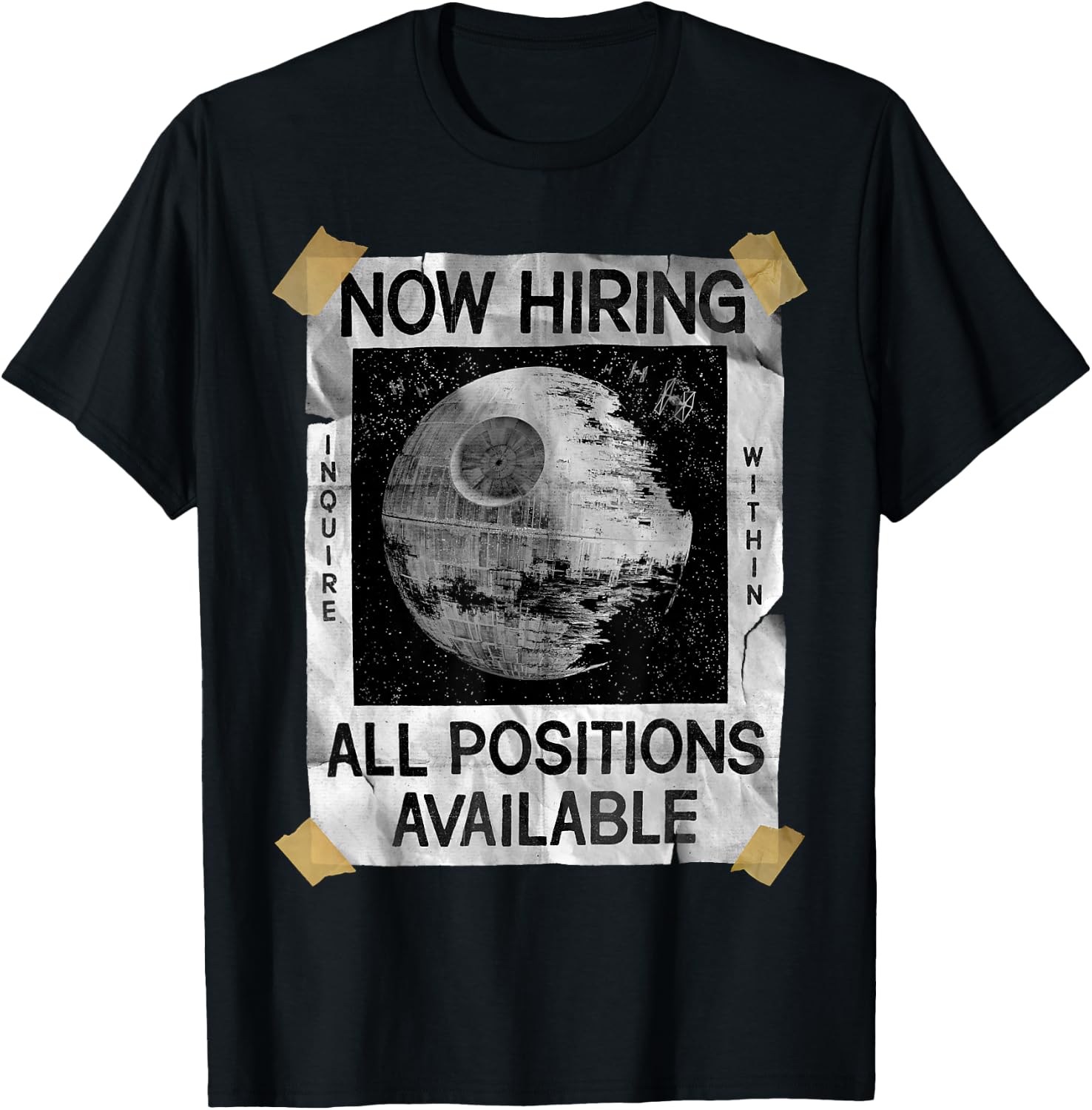 Star Wars Now Hiring On The Death Star T-Shirt - T-Shirt | Black