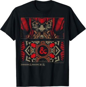 Dungeons & Dragons Handbook Cover Art Panels T-Shirt - T-Shirt | Black