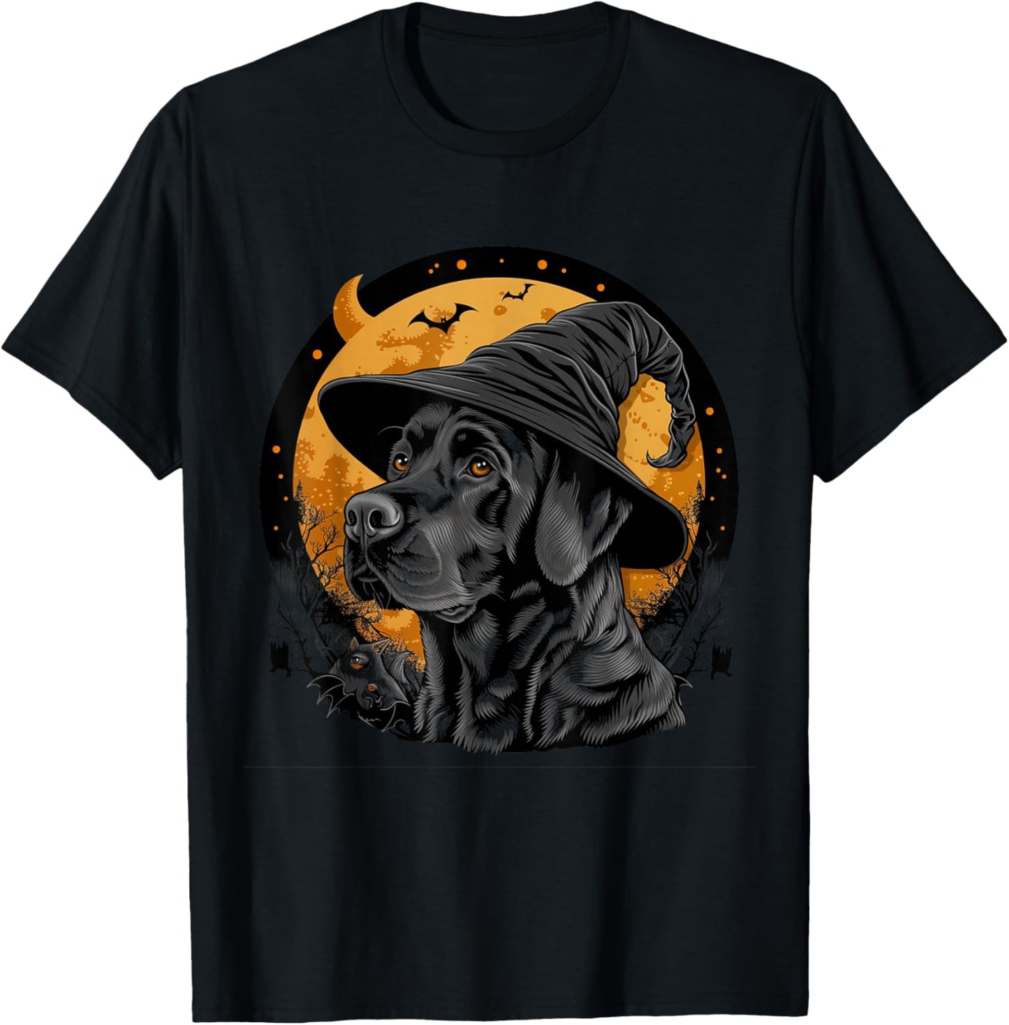 Labrador Halloween Funny Cute Dog Black Lab Mom Wizard Witch T-Shirt - T-Shirt | Black